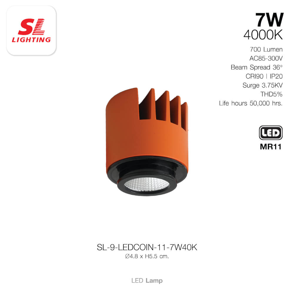 หลอด LED SL LIGHTING COIN MR11 36D 7 วัตต์ COOL WHITE