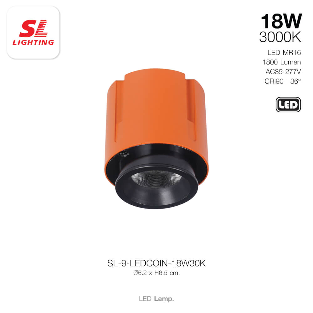หลอด LED SL LIGHTING COIN MR16 36D 18 วัตต์ WARM WHITE