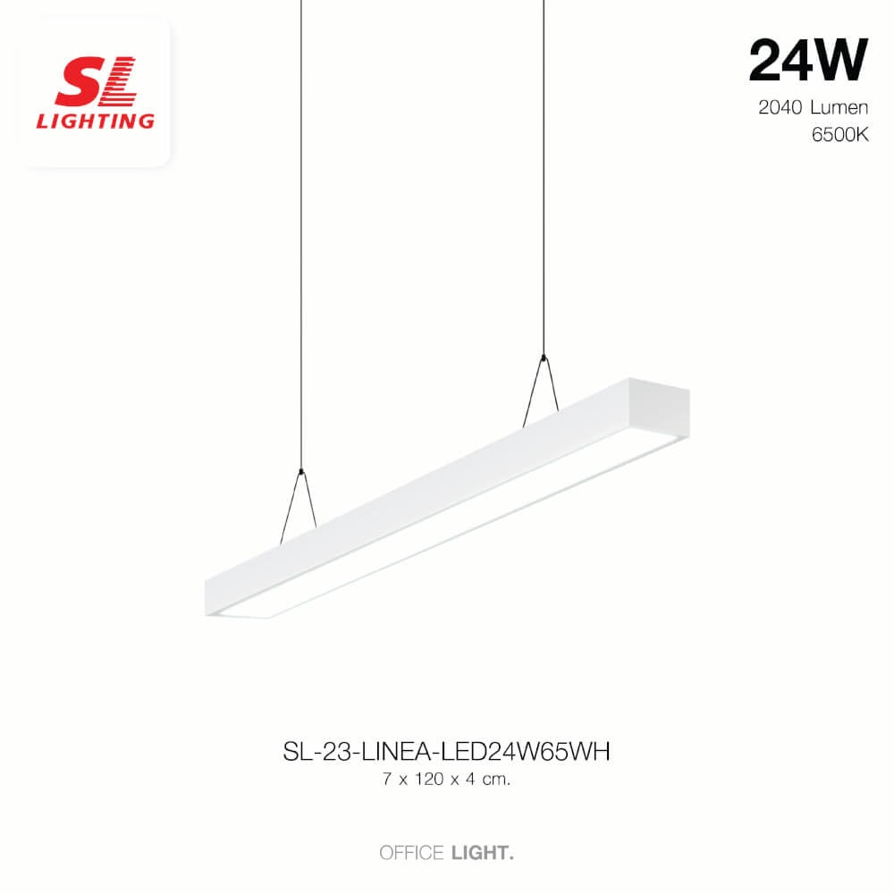 โคมไฟออฟฟิศ LED SL LIGHTING LINEA 24W 120 ซม. DAY LIGHT สีขาว