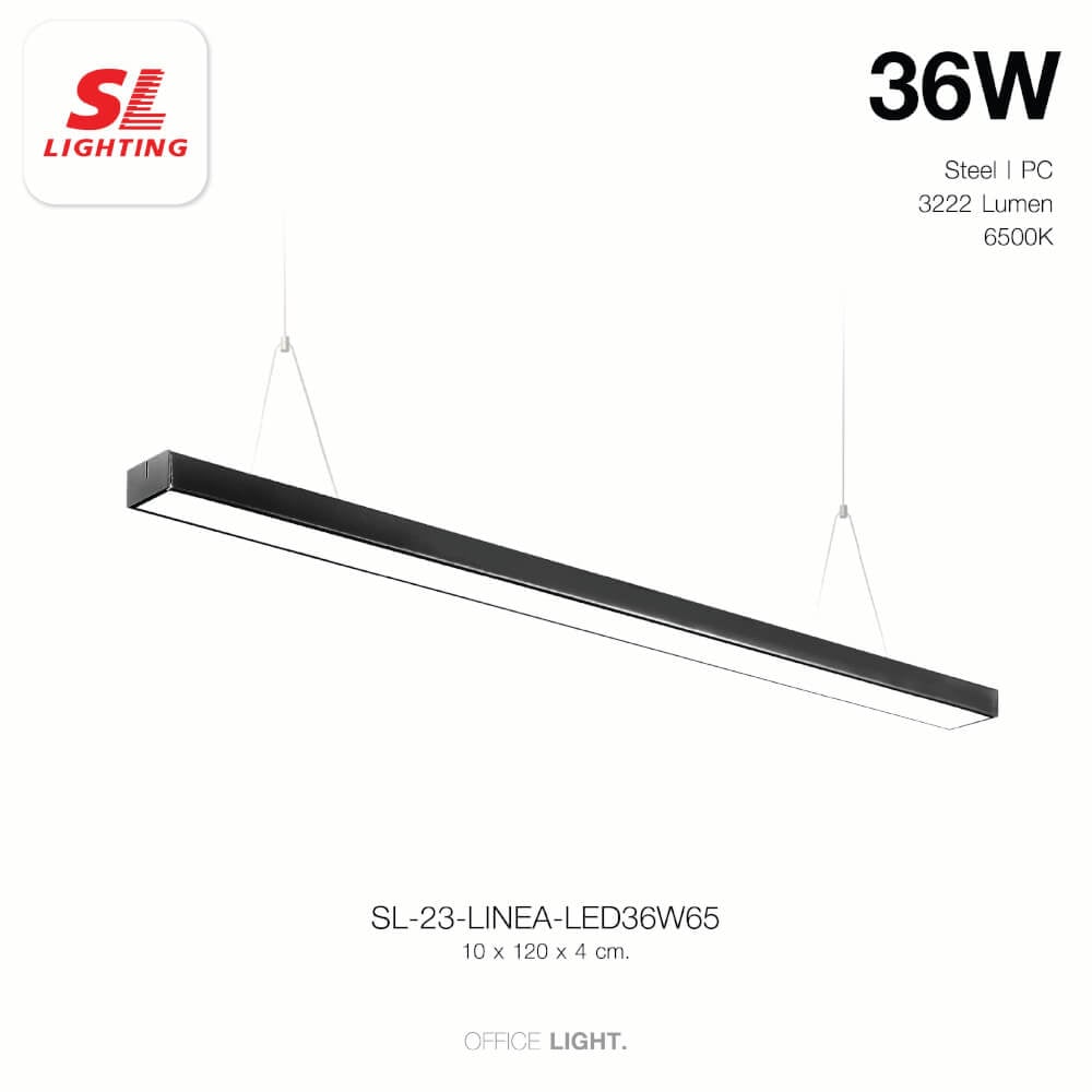 โคมไฟออฟฟิศ LED SL LIGHTING LINEA 36W 120 ซม. DAY LIGHT สีดำ