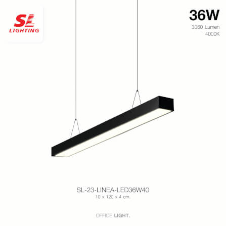 โคมไฟออฟฟิศ LED SL LIGHTING LINEA 36W 120 ซม. COOL WHITE สีดำ_6