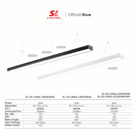 โคมไฟออฟฟิศ LED SL LIGHTING LINEA 36W 120 ซม. DAY LIGHT สีขาว_4