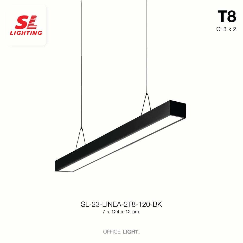 โคมห้อย SL LIGHTING LINEA T8 2X120 สีดำ