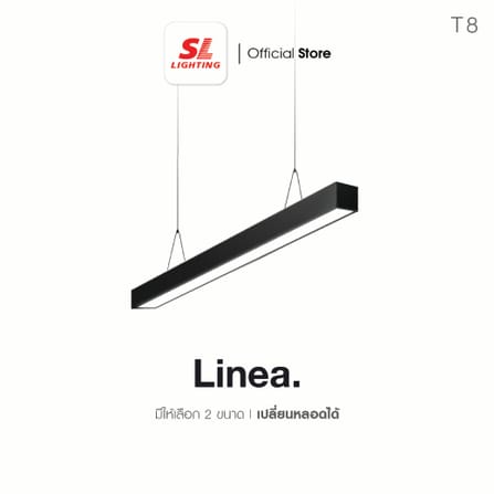 โคมห้อย SL LIGHTING LINEA T8 2X120 สีดำ_1