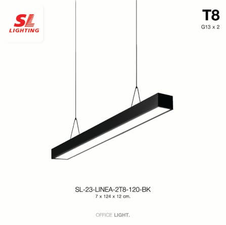 โคมห้อย SL LIGHTING LINEA T8 2X120 สีดำ_3