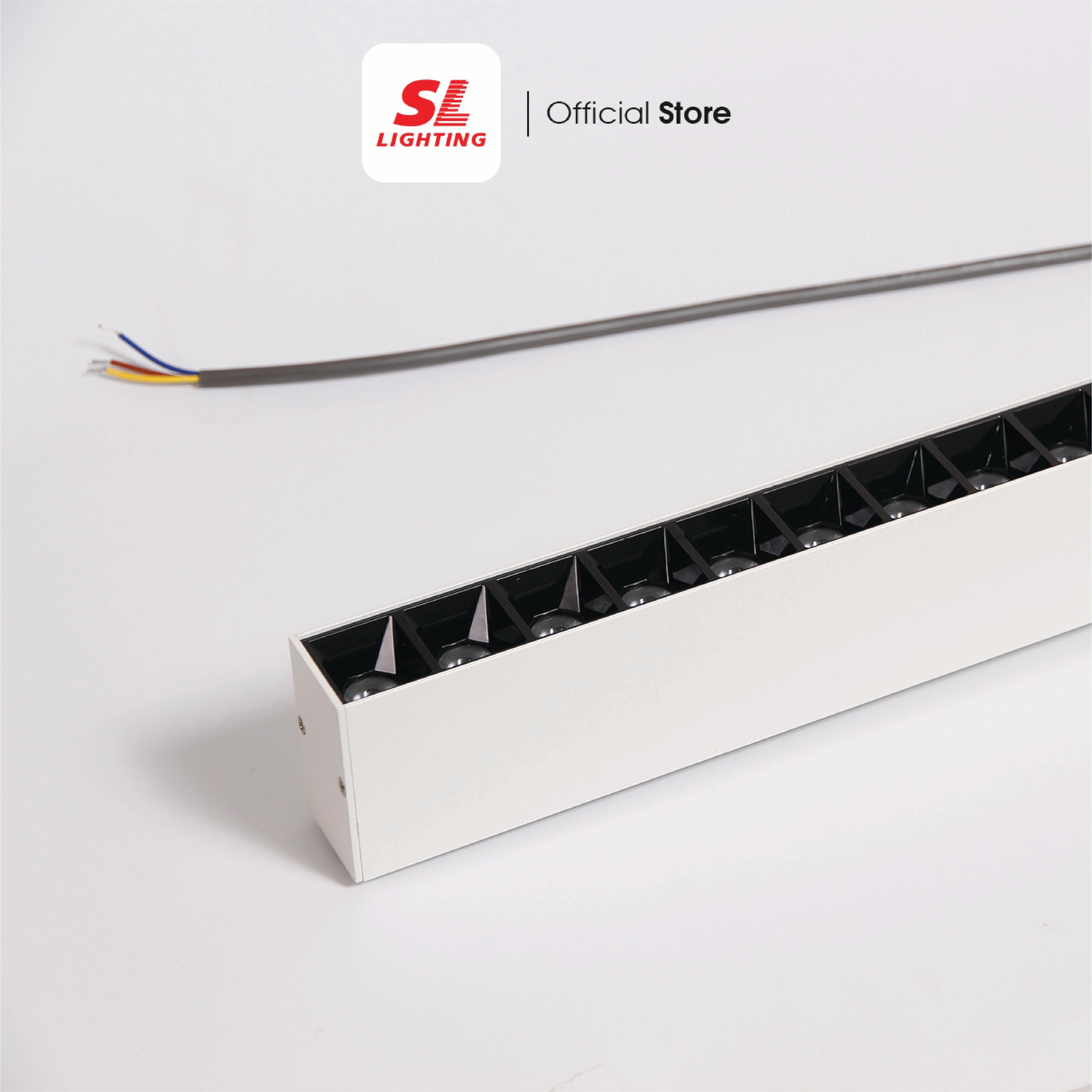 โคมไฟออฟฟิศ LED SL LIGHTING LINEAGRILL 40W 120 ซม. COOL WHITE สีดำ_2