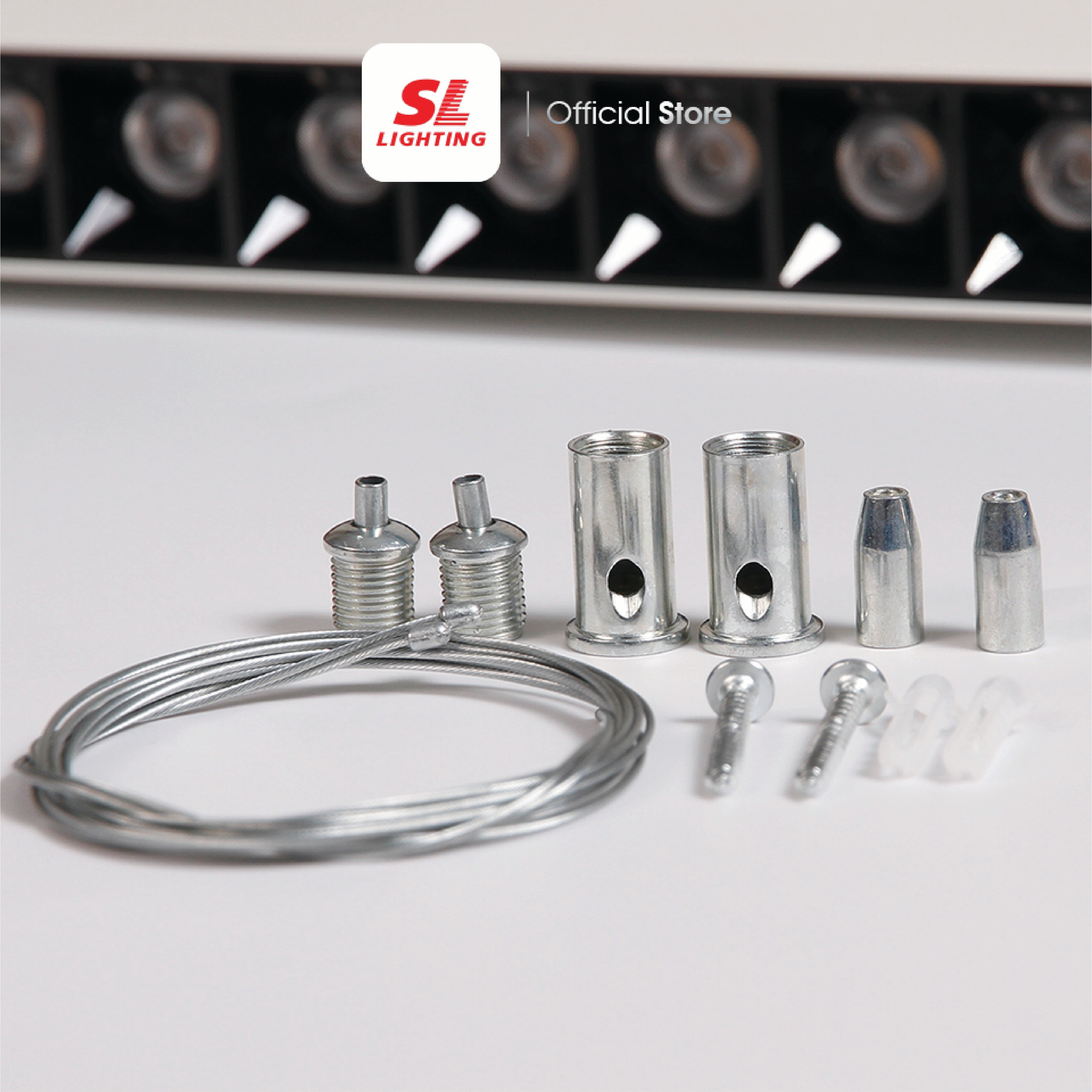 โคมไฟออฟฟิศ LED SL LIGHTING LINEAGRILL 40W 120 ซม. COOL WHITE สีดำ_4