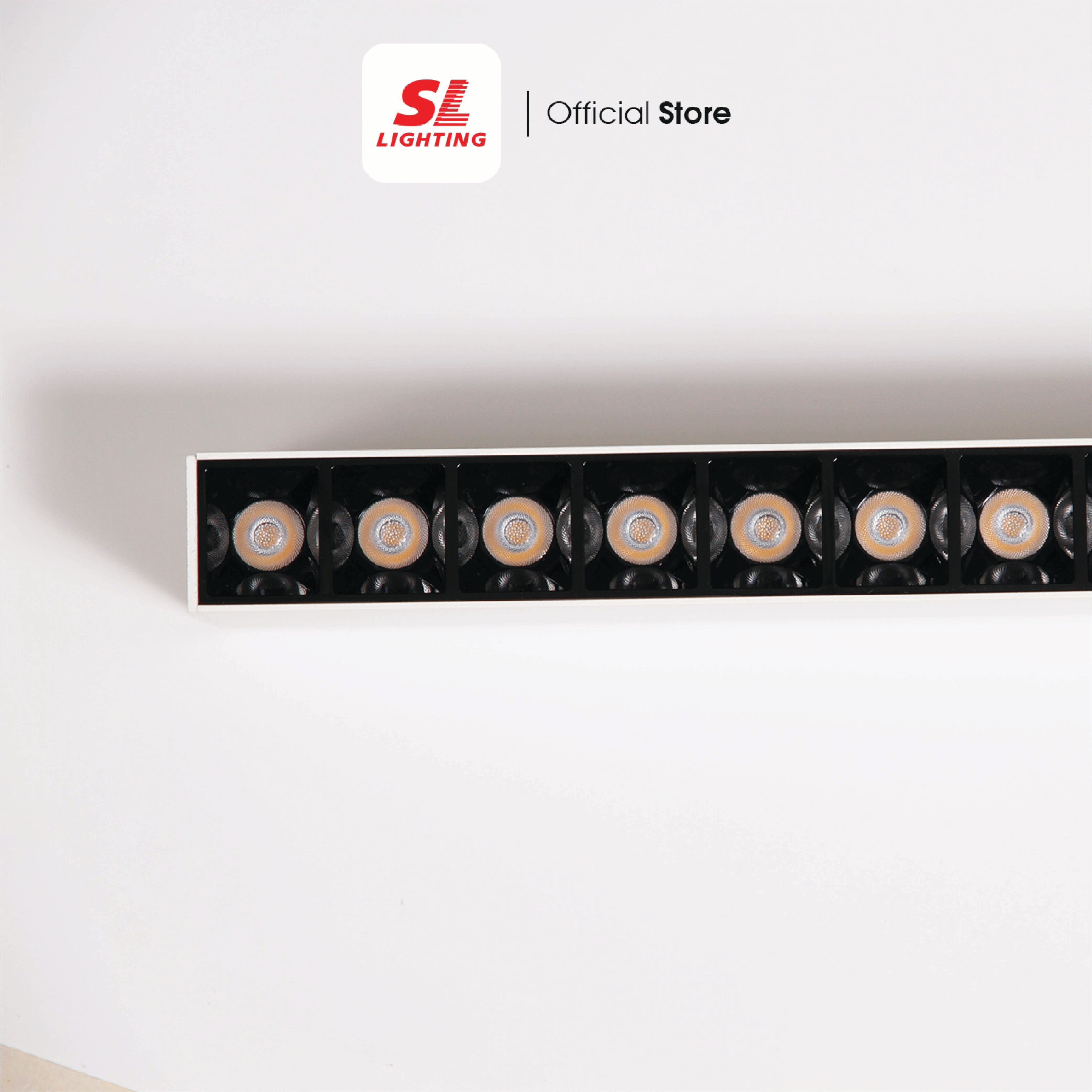 โคมไฟออฟฟิศ LED SL LIGHTING LINEAGRILL 40W 120 ซม. COOL WHITE สีดำ_5