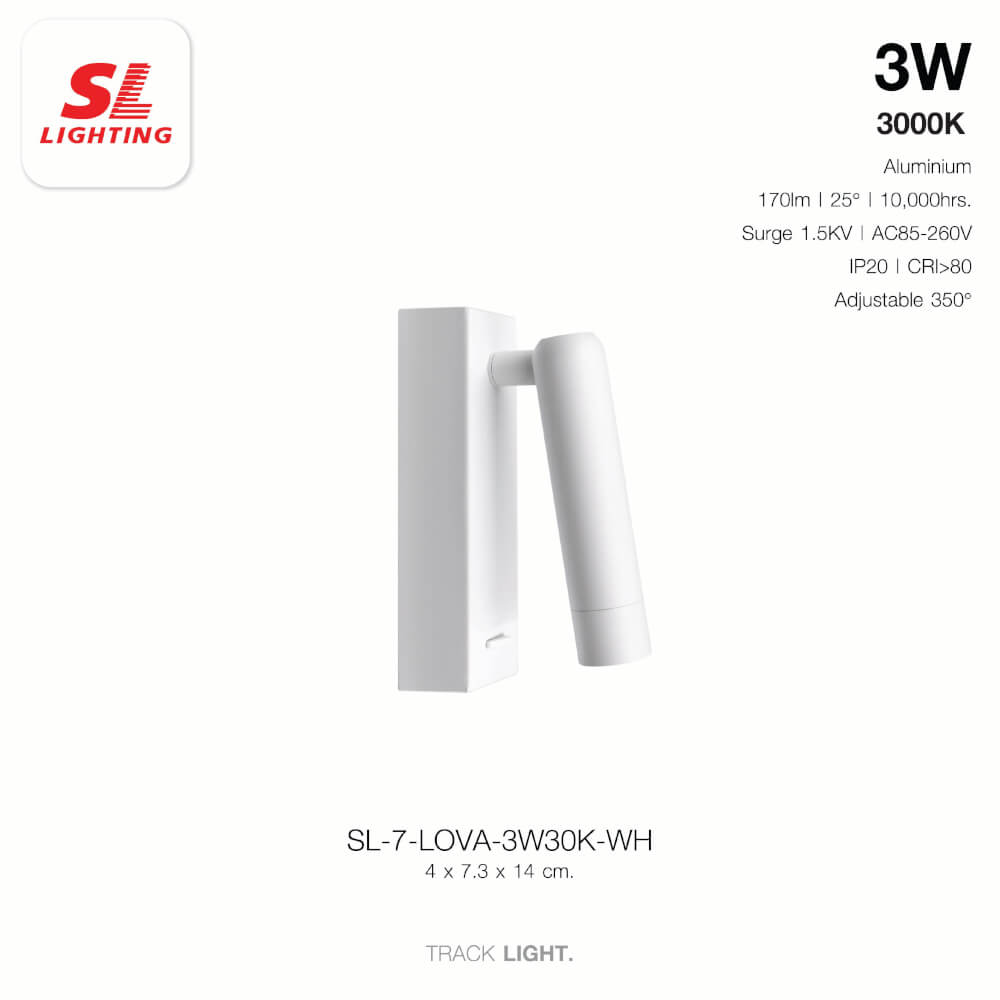 ไฟหัวเตียง LED SL LIGHTING LOVA 3 วัตต์ WARM WHITE สีขาว
