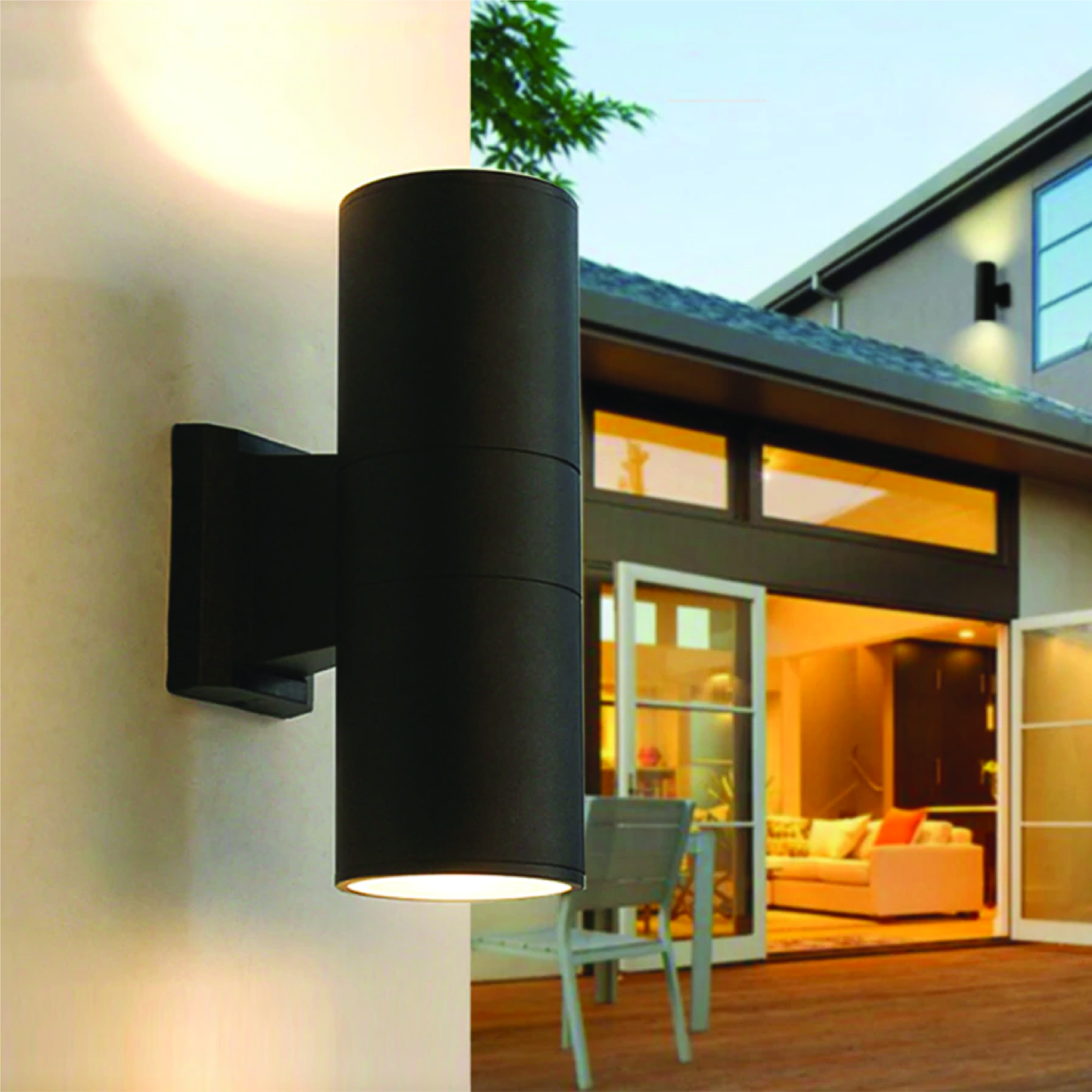 ไฟผนังภายนอก SL LIGHTING M3301 E27 ทรงกระบอก สีดำ แบบ 2 ทาง