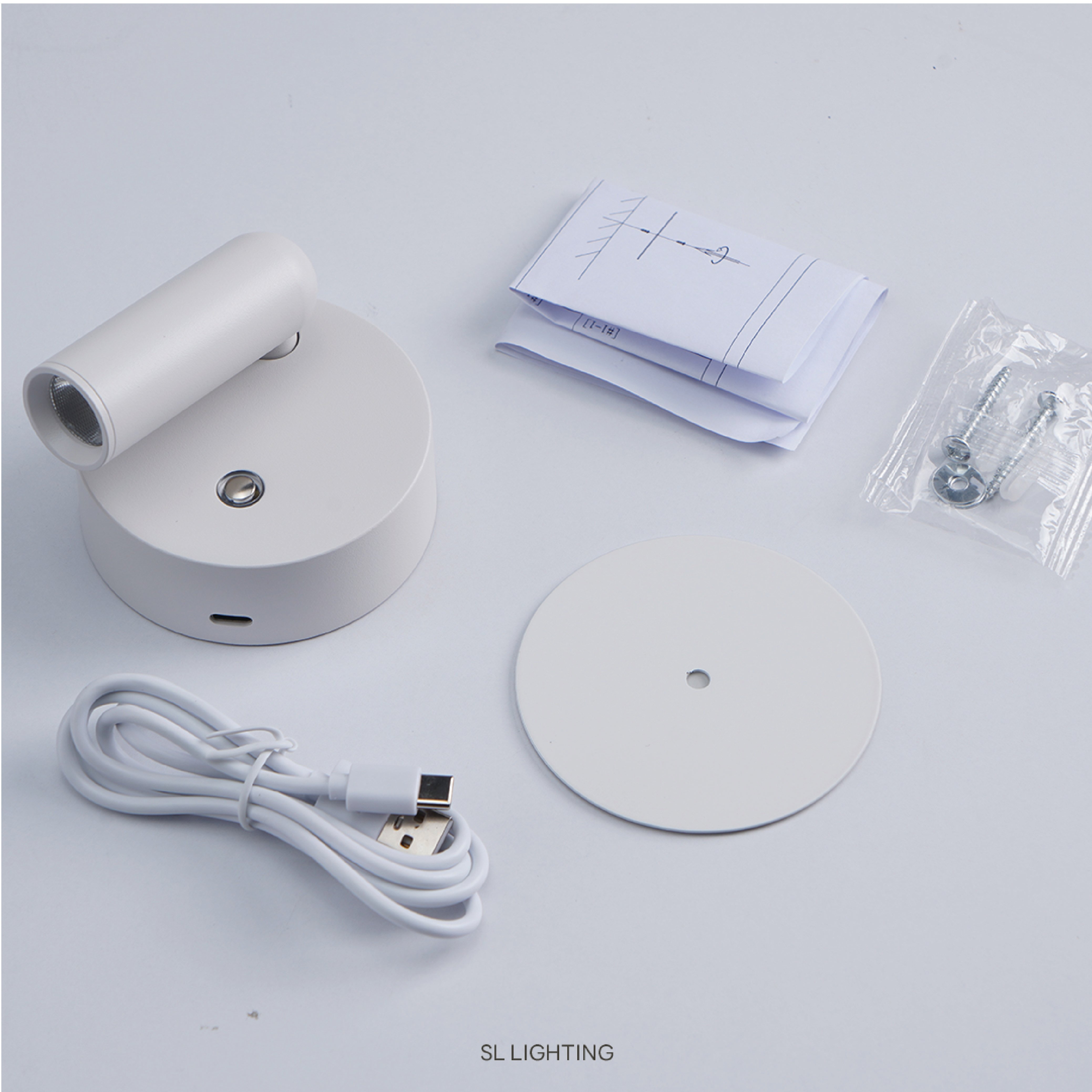 ไฟหัวเตียง LED SL LIGHTING MOE-ON 3 วัตต์ WARM WHITE Touch Control พอร์ตชาร์จ Type-C สีดำ_4