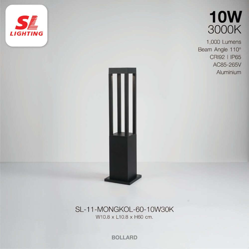 ไฟทางเดิน LED SL LIGHTING MONGKOL 10 วัตต์ WARM WHITE สีดำ