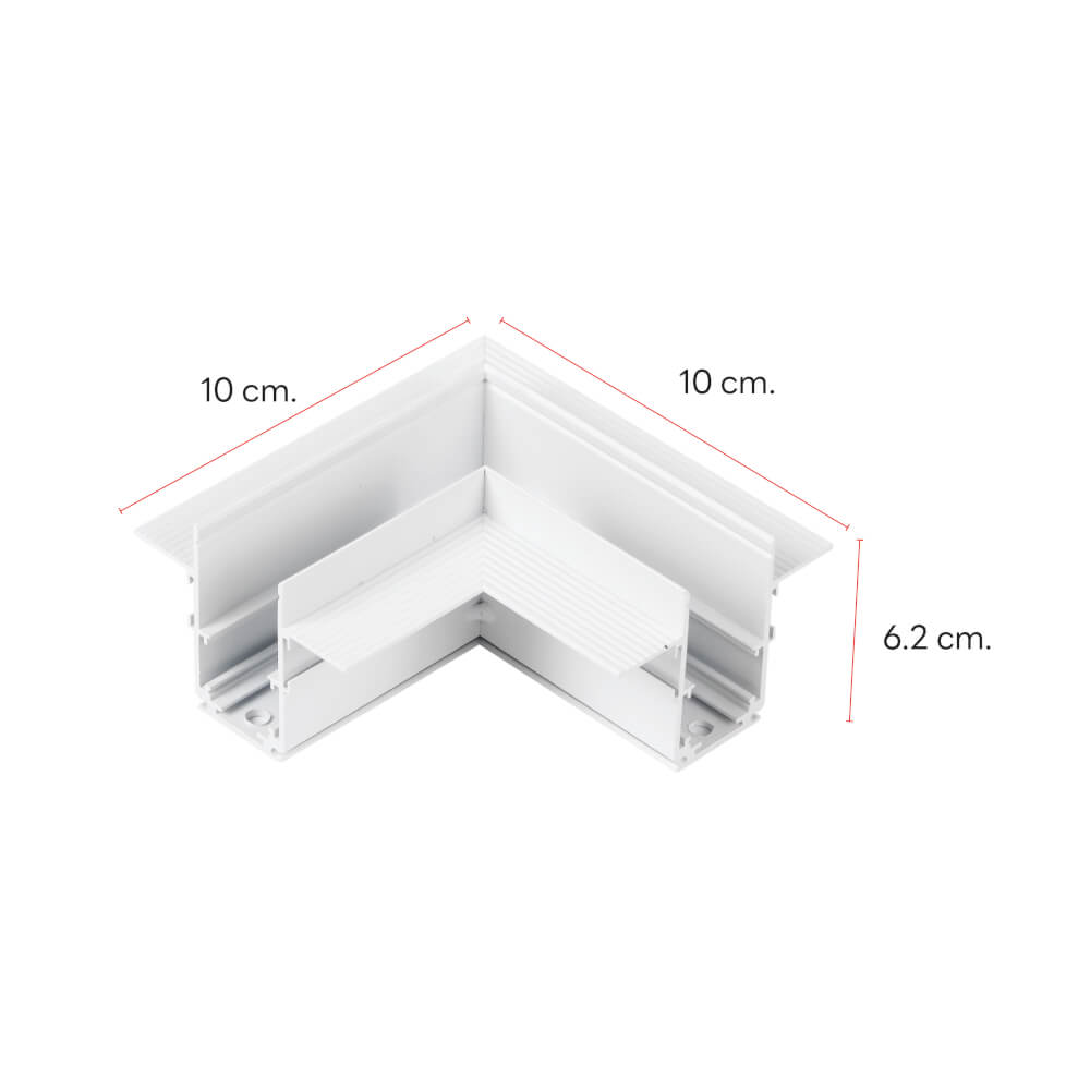 ข้อต่อรางไฟแทรคไลท์ แมกเนติก SL LIGHTING เข้ามุม แบบฝัง สีขาว