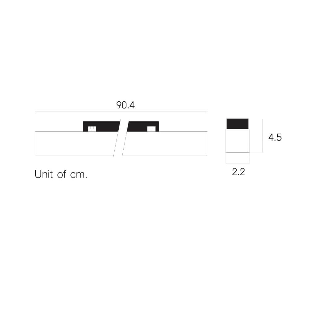 แทรคไลท์ LED แบบแม่เหล็ก SL LIGHTING MAGNETIC FLOOD LIGHT 20มม. 30 วัตต์ 48 โวลต์ WARM WHITE สีดำ_1