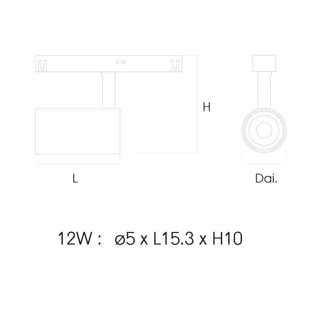 แทรคไลท์ LED SL LIGHTING MT 20มม. 12 วัตต์ 48 โวลล์ PURE WHITE สีดำ