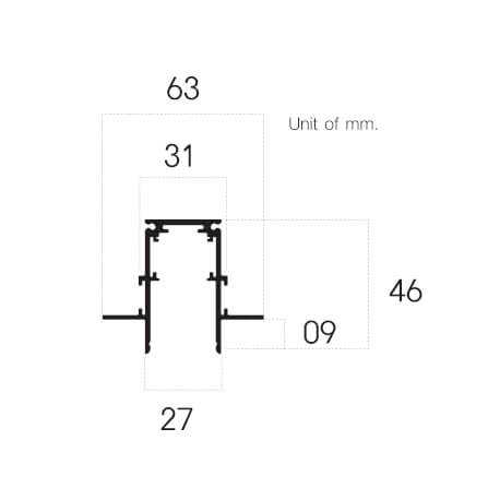 รางไฟแทรคไลท์ SL LIGHTING MAGNETIC แบบฝัง 20 มม. 1.5 เมตร สีดำ_3