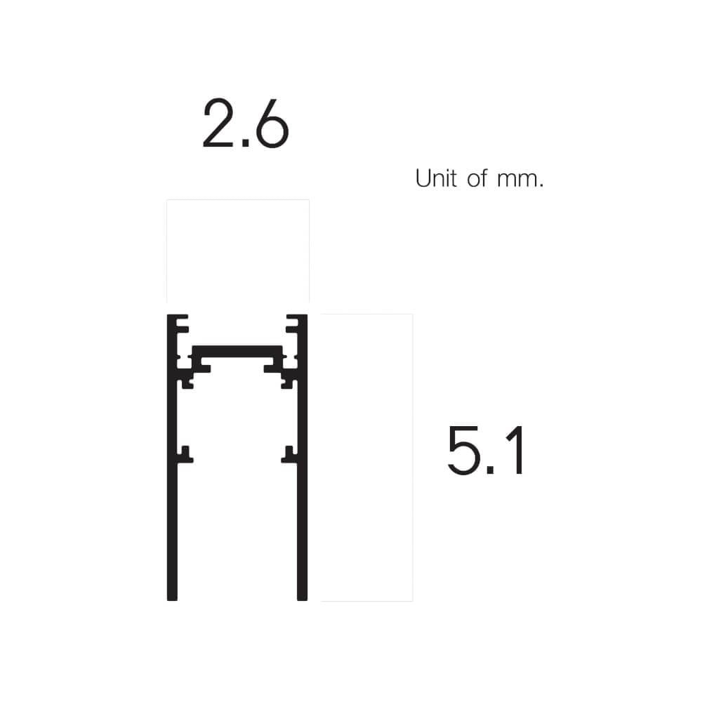 รางไฟแทรคไลท์ SL LIGHTING MAGNETIC แบบติดลอย 20 มม. 1.5 เมตร สีดำ