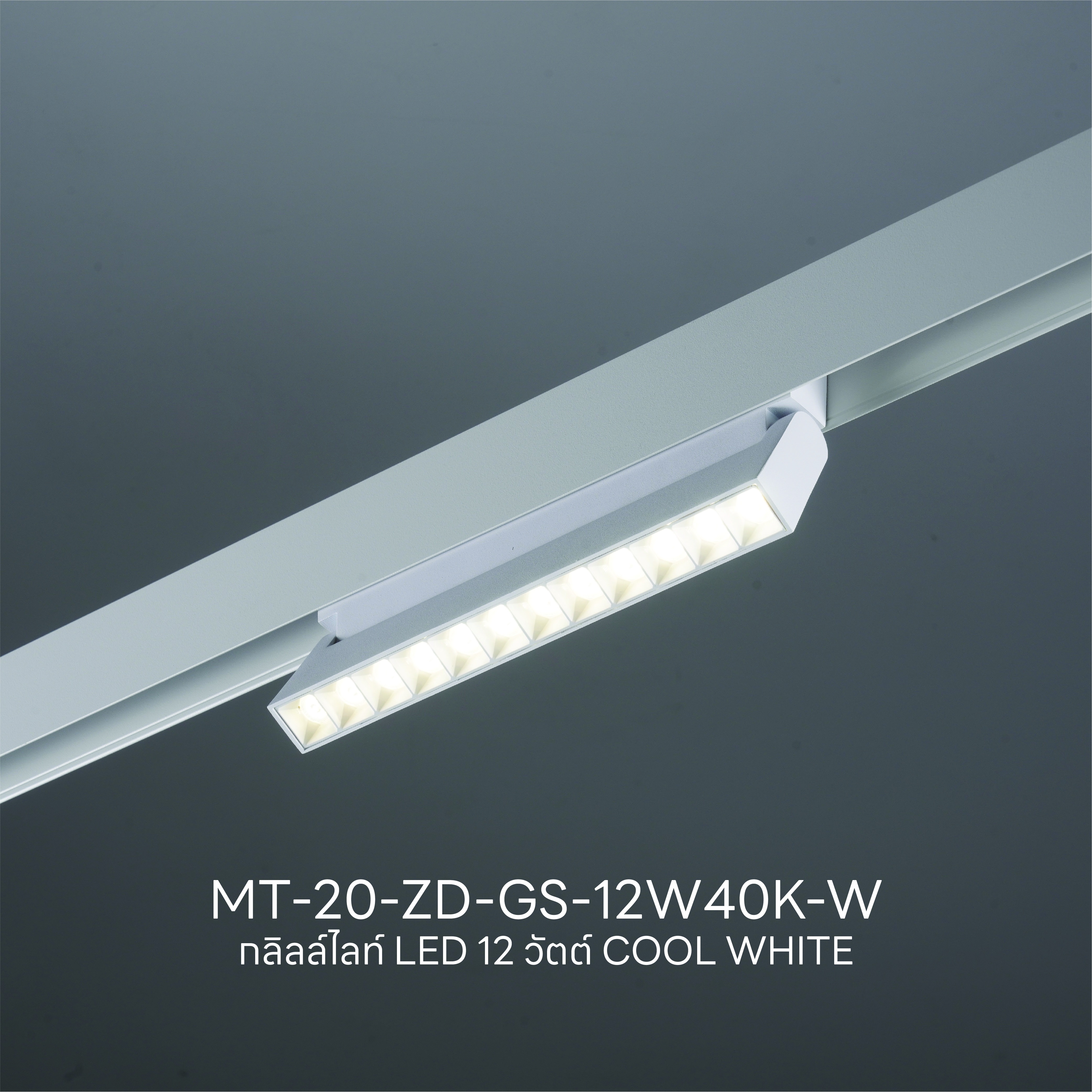 แทรคไลท์ LED แบบแม่เหล็ก SL LIGHTING MAGNETIC GRILL 20มม. 12 วัตต์ 48 โวลต์ ปรับหน้า COOL WHITE สีขาว