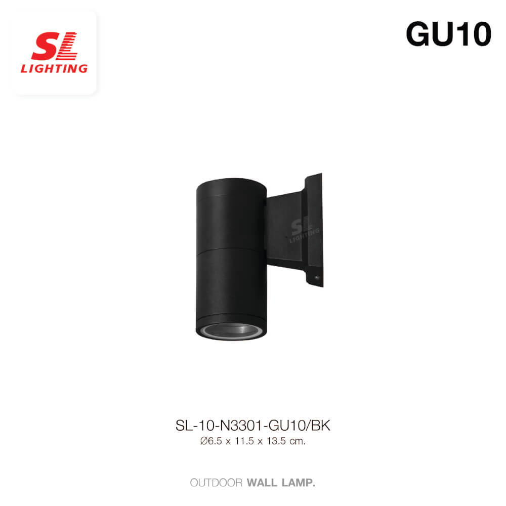 ไฟผนังภายนอก SL LIGHTING N3301 GU10 ทรงกระบอก สีดำ แบบ 1 ทาง