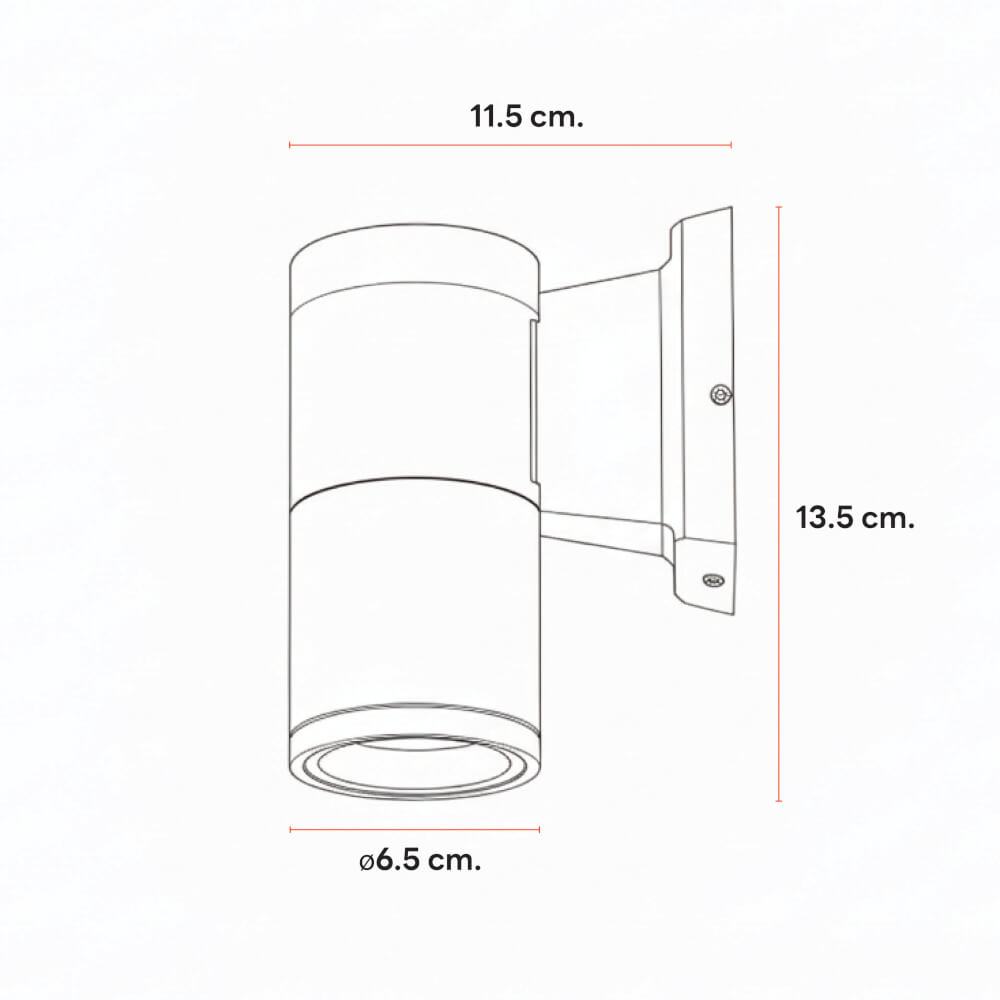 ไฟผนังภายนอก SL LIGHTING N3301 GU10 ทรงกระบอก สีดำ แบบ 1 ทาง