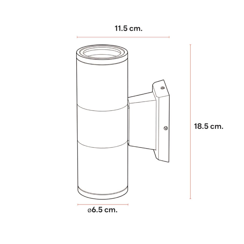 ไฟผนังภายนอก SL LIGHTING N3302 GU10 ทรงกระบอก สีเงิน แบบ 2 ทาง