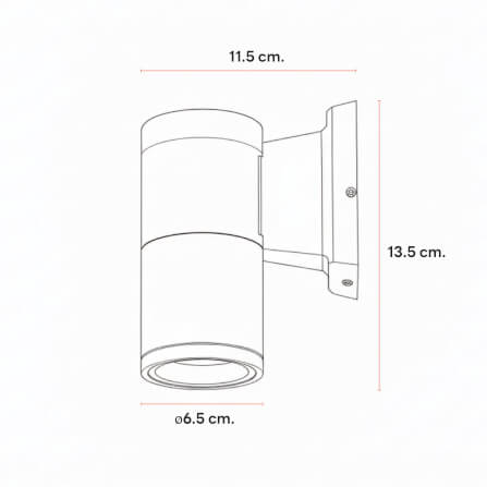 ไฟผนังภายนอก SL LIGHTING N3301 GU10 ทรงกระบอก สีดำ แบบ 1 ทาง_1