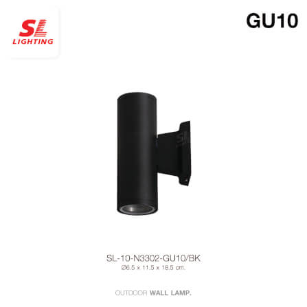 ไฟผนังภายนอก SL LIGHTING N3302 GU10 ทรงกระบอก สีเงิน แบบ 2 ทาง_3