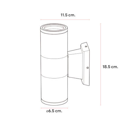ไฟผนังภายนอก SL LIGHTING N3302 GU10 ทรงกระบอก สีเงิน แบบ 2 ทาง_1