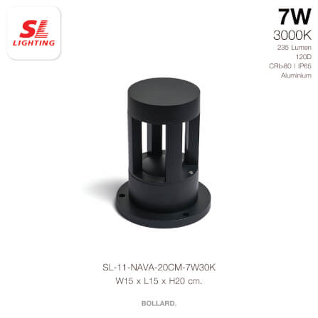 ไฟทางเดิน LED SL LIGHTING NAVA 7 วัตต์ WARM WHITE สีดำ_3