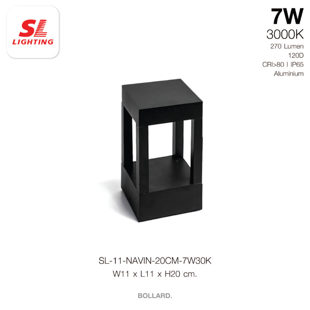 ไฟทางเดิน LED SL LIGHTING NAVIN 7 วัตต์ WARM WHITE สีดำ