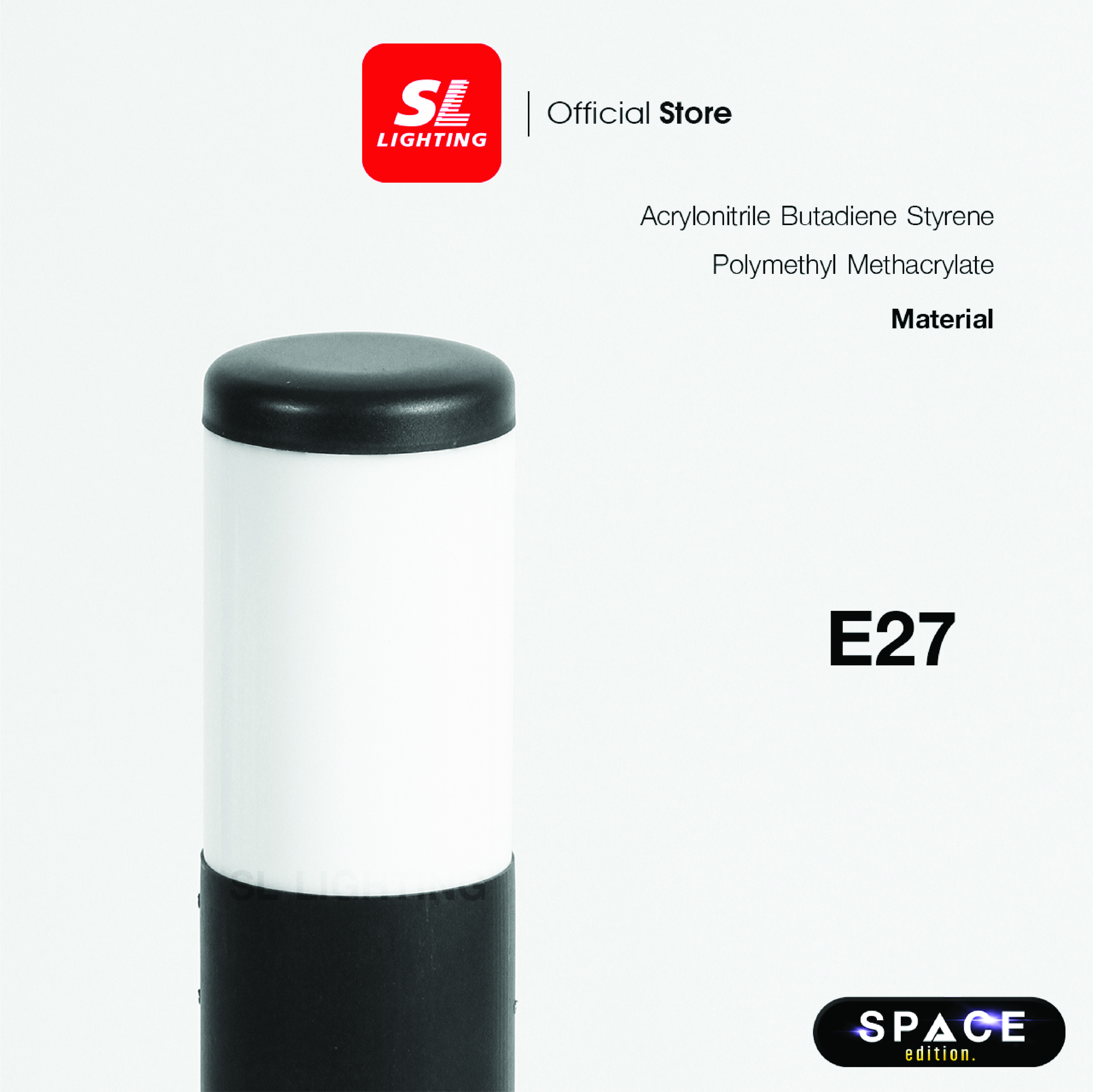 ไฟทางเดิน SL LIGHTING OUT-12 E27 70 ซม. สีดำ_1