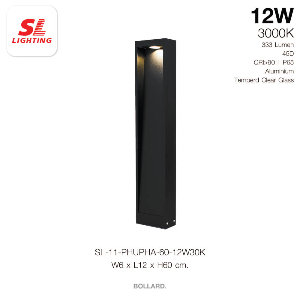 ไฟทางเดิน LED SL LIGHTING PHUPHA 12 วัตต์ WARM WHITE สีดำ