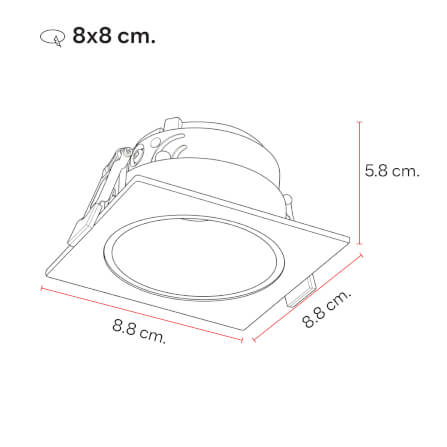 ดาวน์ไลท์ SL LIGHTING PLUTO สีขาว/ดำ สี่เหลี่ยม_4