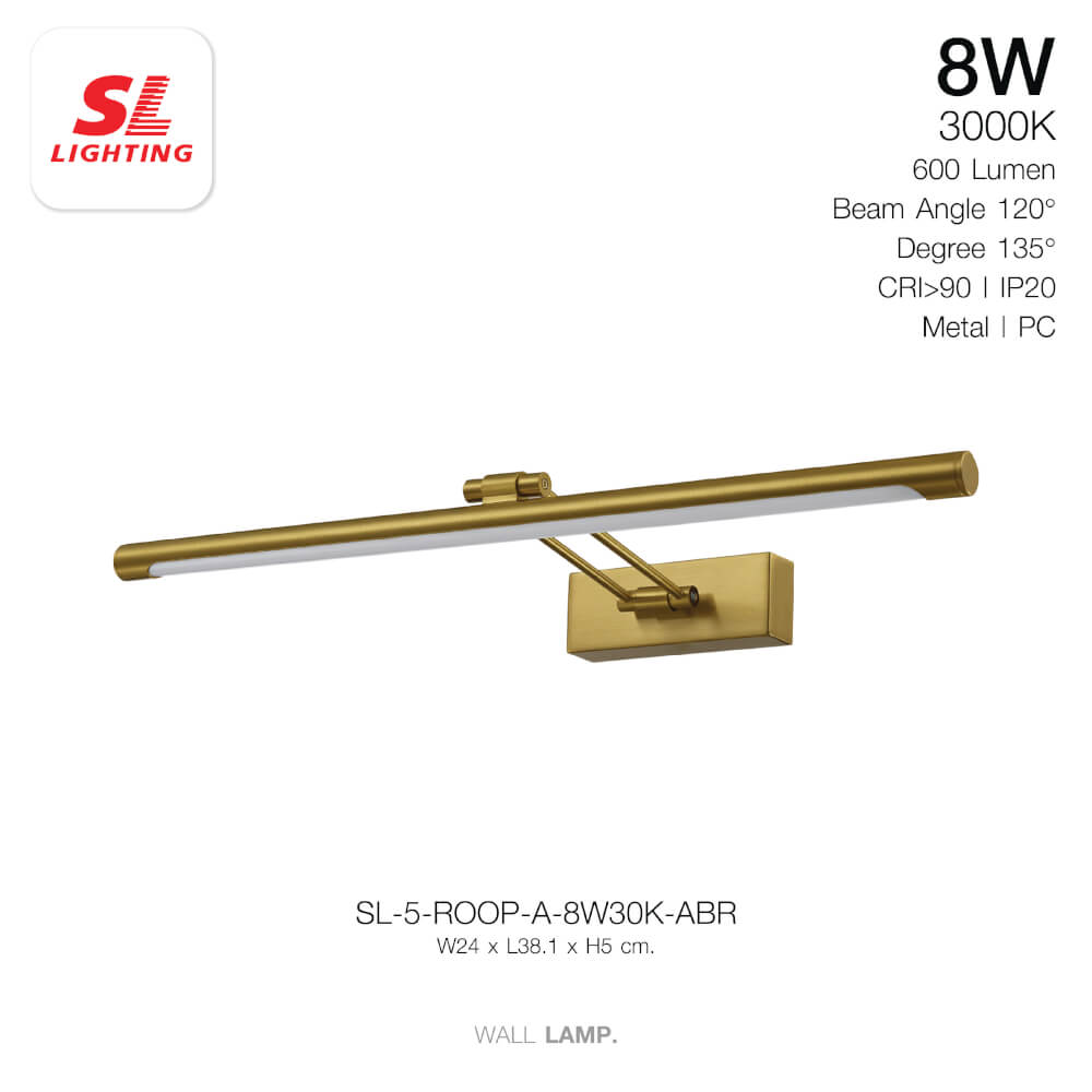 ไฟกิ่งภายใน LED SL LIGHTING ROOP-A 8 วัตต์ WARM WHITE สีทองเหลือง