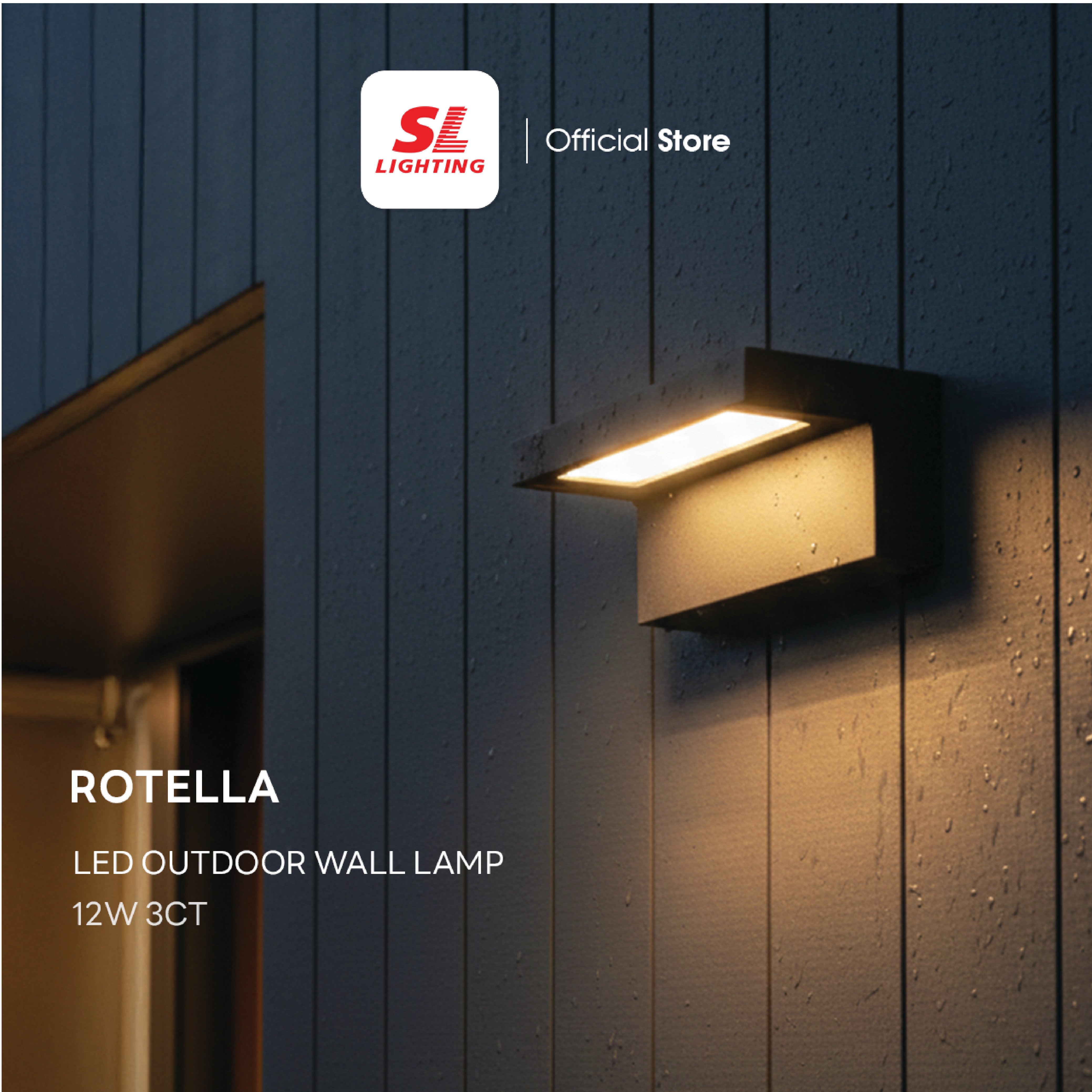 ไฟผนังภายนอก LED SL LIGHTING ROTELLA 12 วัตต์ เปลี่ยนได้ 3 แสง สีดำ_6