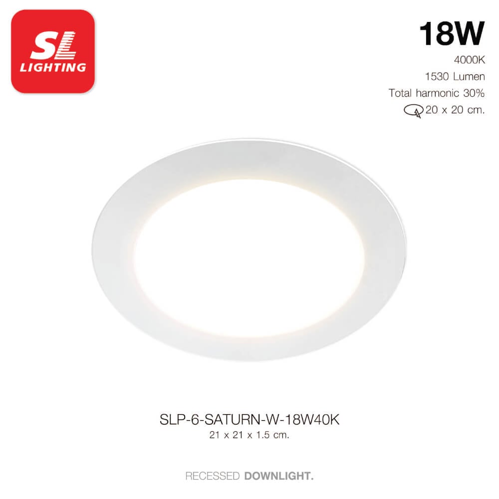 ดาวน์ไลท์ LED SL LIGHTING SATURN กลม 18 วัตต์ COOL WHITE สีขาว_5