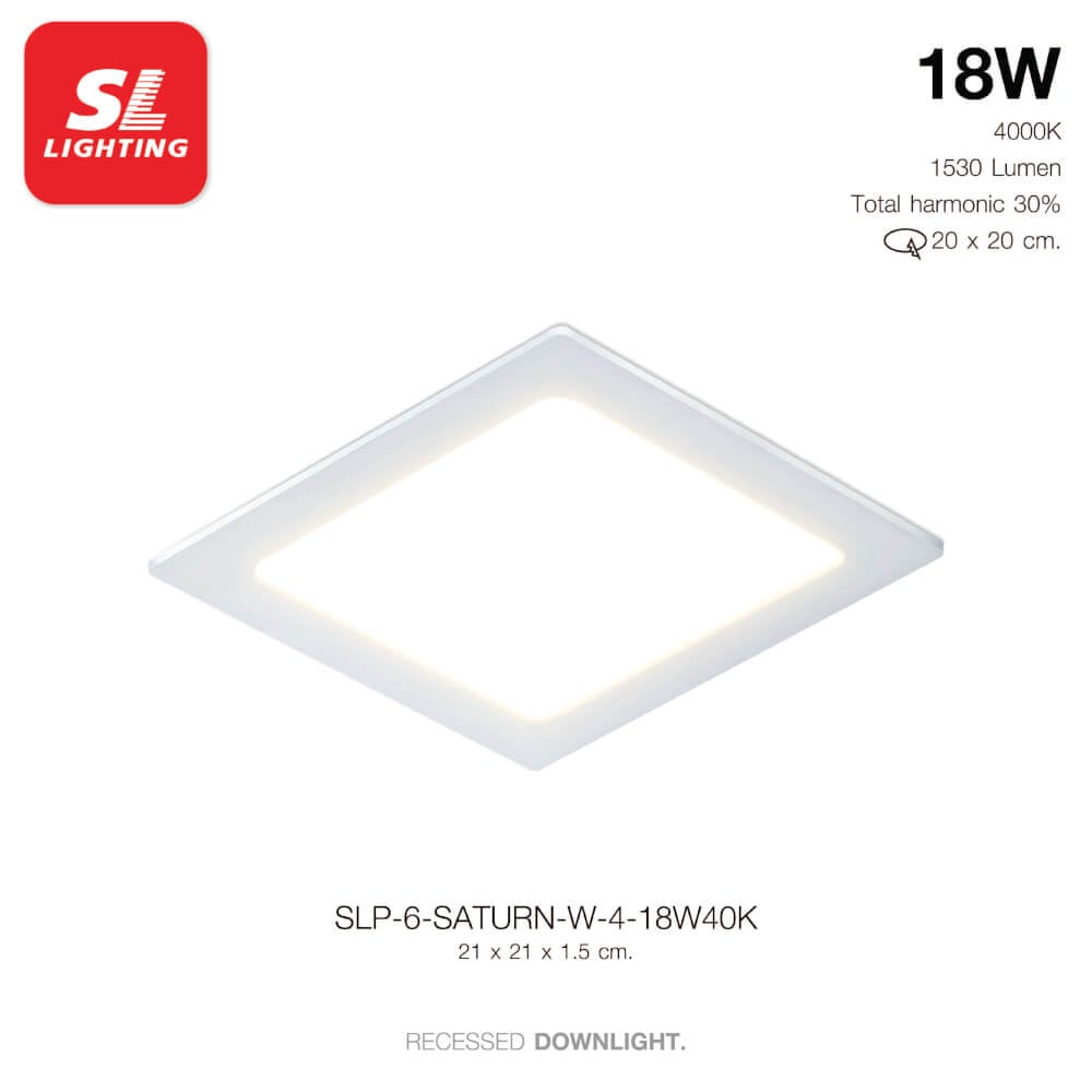 ดาวน์ไลท์ LED SL LIGHTING SATURN สี่เหลี่ยม 18 วัตต์ COOL WHITE สีขาว_5