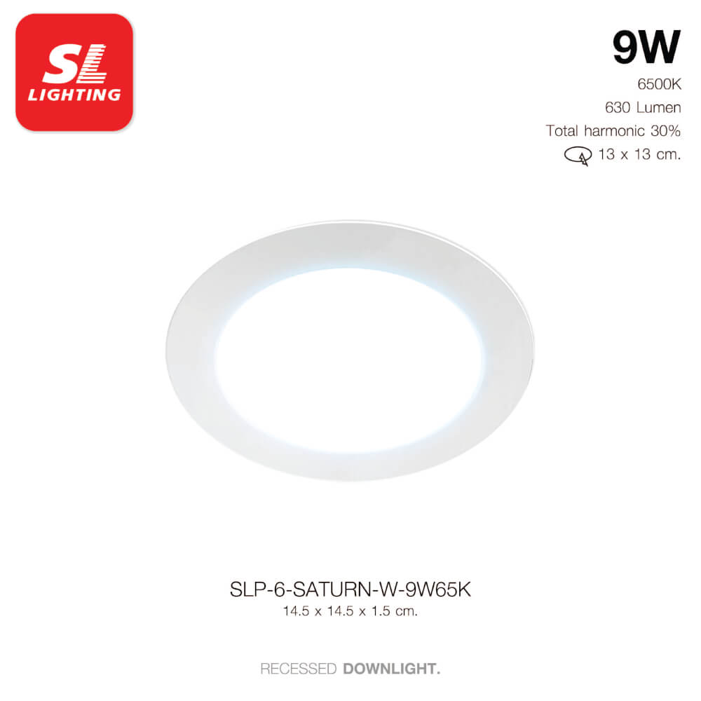 ดาวน์ไลท์ LED SL LIGHTING SATURN กลม 9 วัตต์ DAY LIGHT สีขาว_6