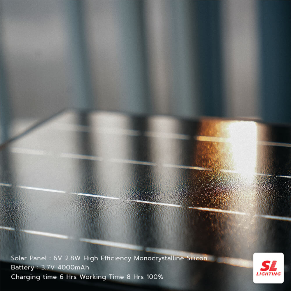 ไฟหัวเสา SOLAR SL LIGHTING SCB8163 2 วัตต์ WARM WHITE สีดำ