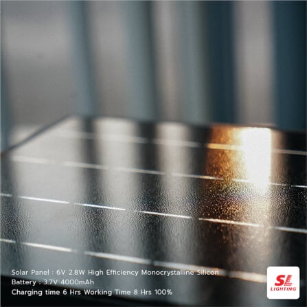 ไฟหัวเสา SOLAR SL LIGHTING SCB8163 2 วัตต์ WARM WHITE สีดำ_5