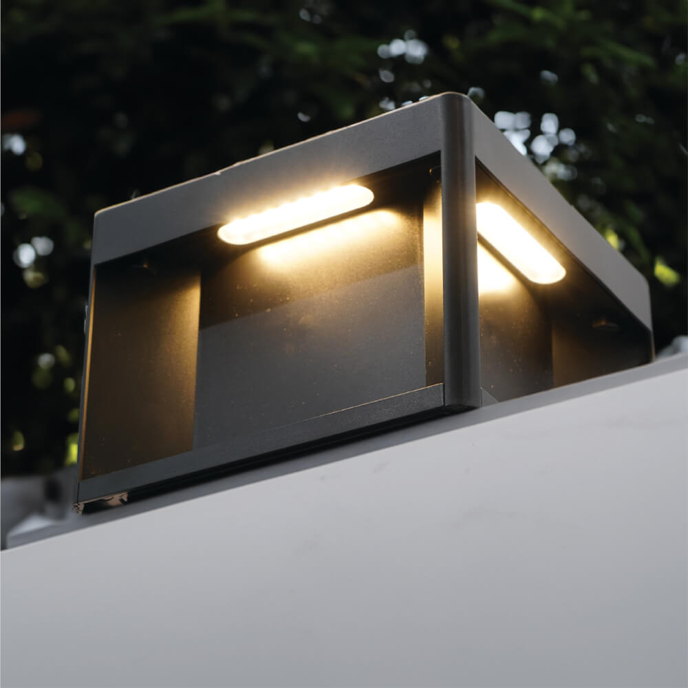 ไฟหัวเสา SOLAR SL LIGHTING 15 วัตต์ WARM WHITE/COOL WHITE/DAY LIGHT สีดำ