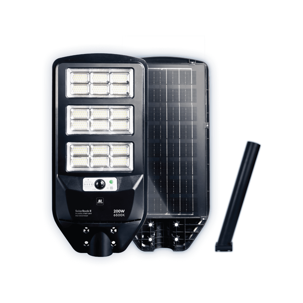 ไฟถนน SOLAR SL LIGHTING SOLARROCKII 200 วัตต์ DAYLIGHT สีดำ