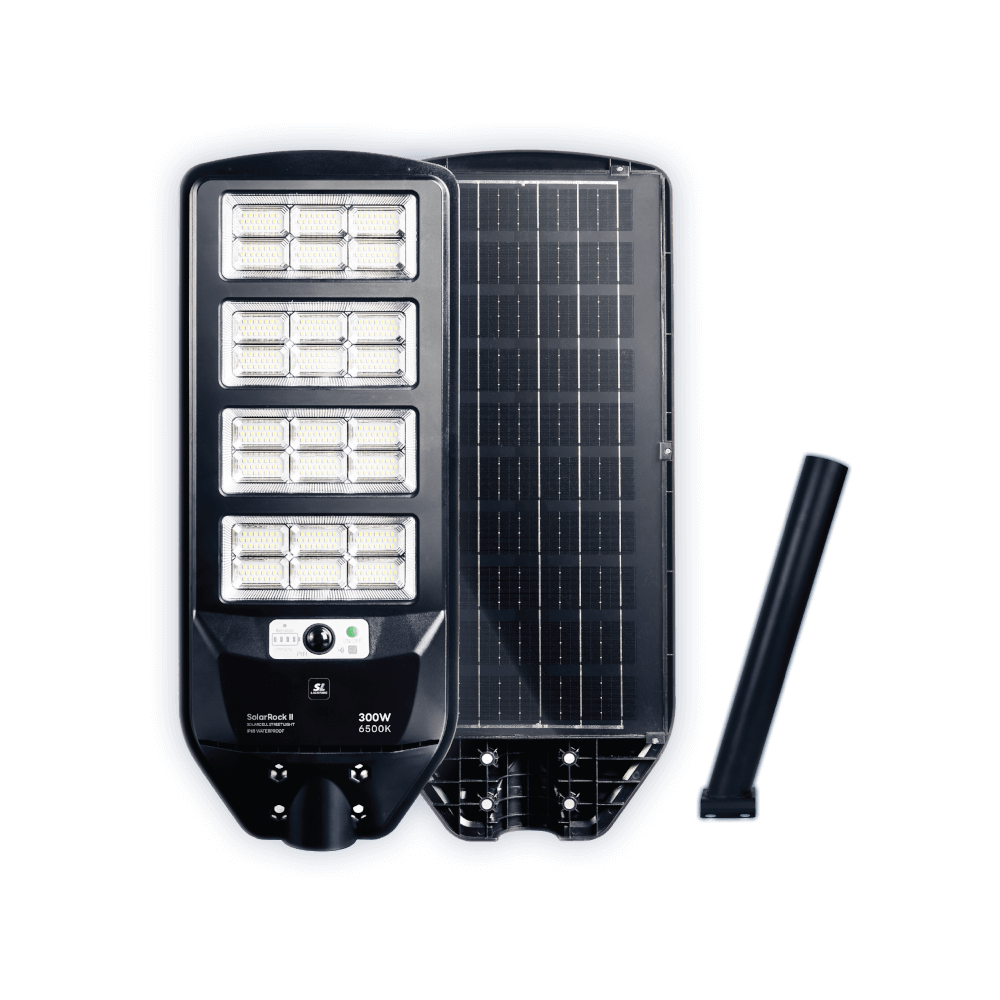 ไฟถนน SOLAR SL LIGHTING SOLARROCKII 300 วัตต์ DAYLIGHT สีดำ