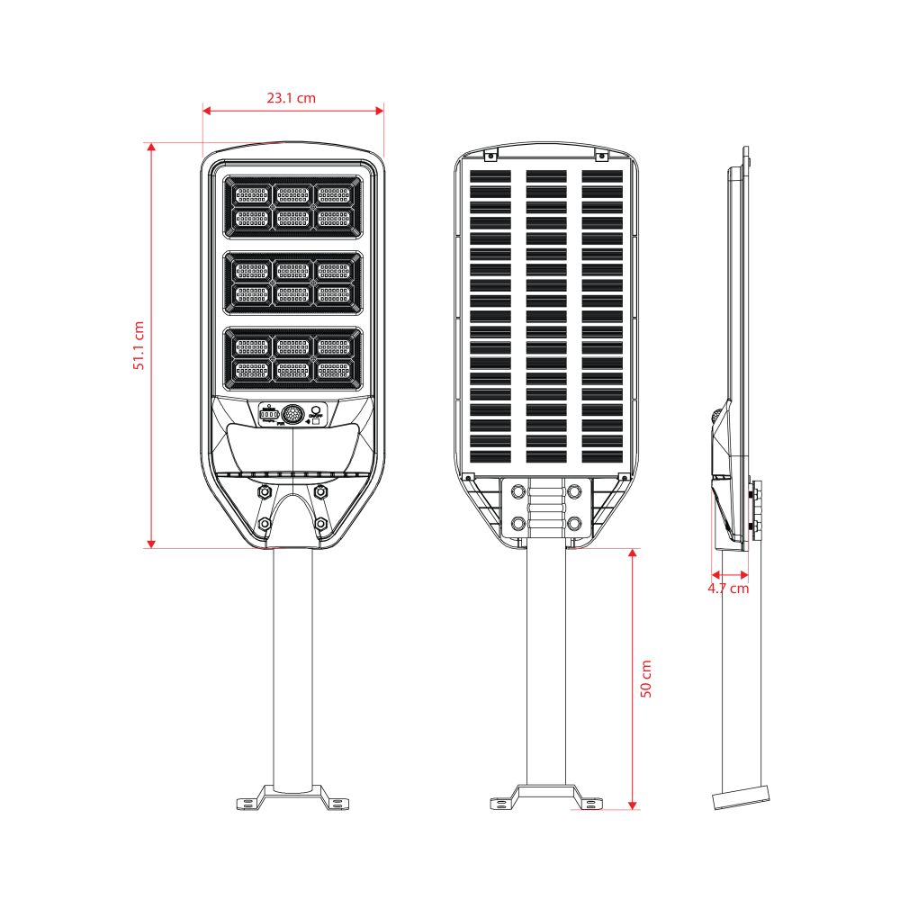 ไฟถนน SOLAR SL LIGHTING SOLARROCKII 200 วัตต์ DAYLIGHT สีดำ