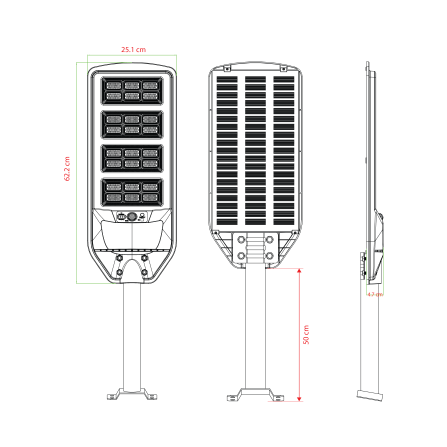 ไฟถนน SOLAR SL LIGHTING SOLARROCKII 300 วัตต์ DAYLIGHT สีดำ_2
