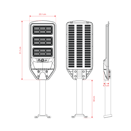 ไฟถนน SOLAR SL LIGHTING SOLARROCKII 200 วัตต์ DAYLIGHT สีดำ_2