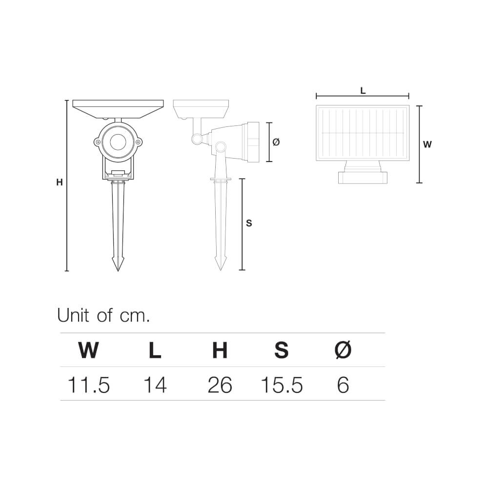 ไฟส่องต้นไม้ SOLAR SL LIGHTING 5 วัตต์ RGB สีดำ