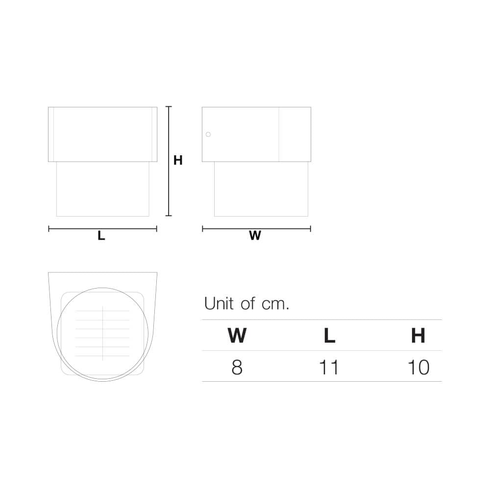 ไฟผนังภายนอก SOLAR SL LIGHTING RPC 2 วัตต์ WARM WHITE/DAY LIGHT ทรงกลม สีดำ