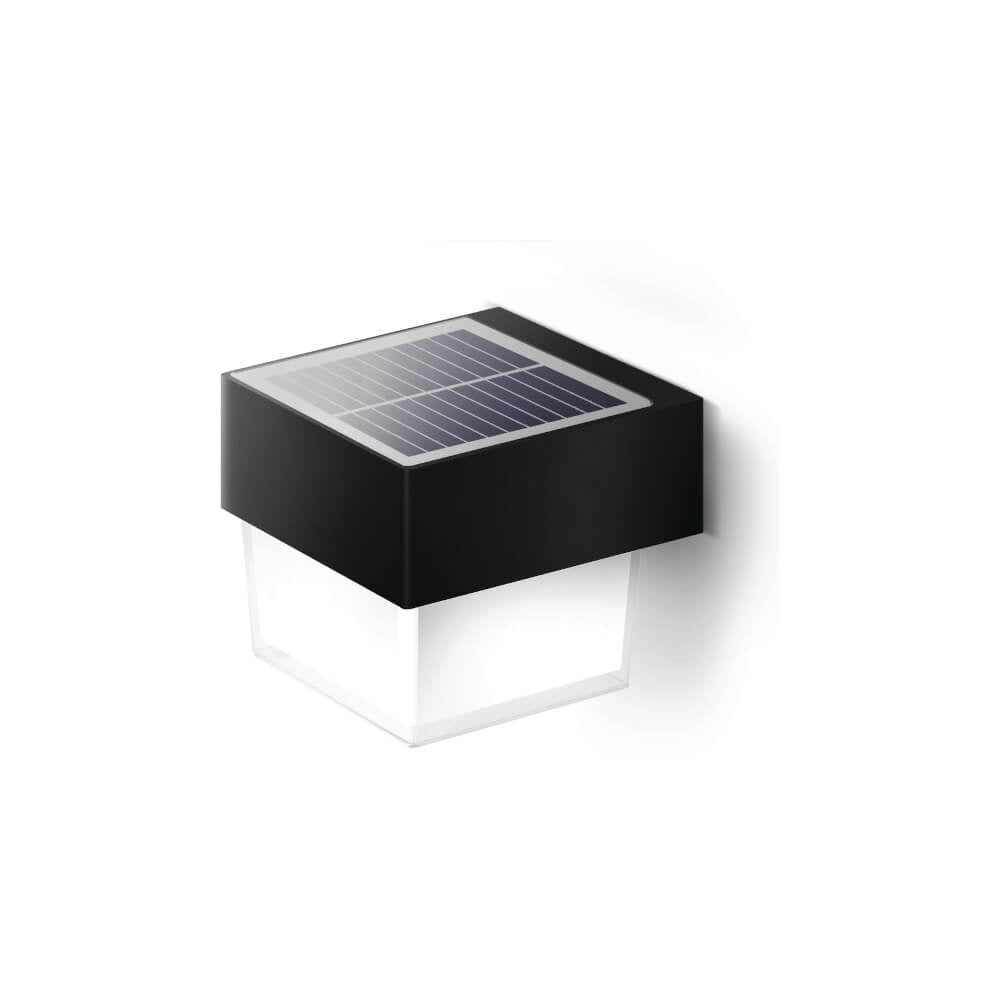 ไฟผนังภายนอก SOLAR SL LIGHTING SQPC 2 วัตต์ WARM WHITE/DAY LIGHT ทรงสี่เหลี่ยม สีดำ_0