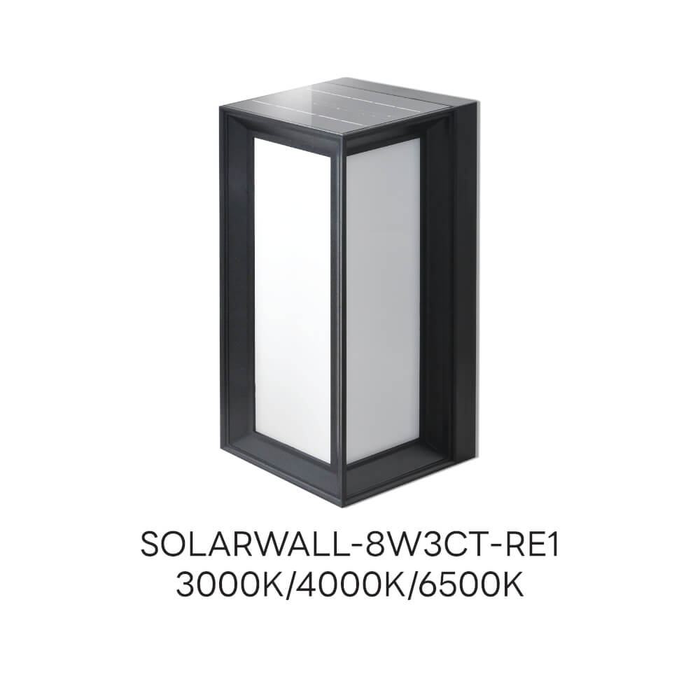 ไฟผนังภายนอก SOLAR SL LIGHTING RE1 8 วัตต์ WARM WHITE/COOL WHITE/DAY LIGHT สีดำ_4